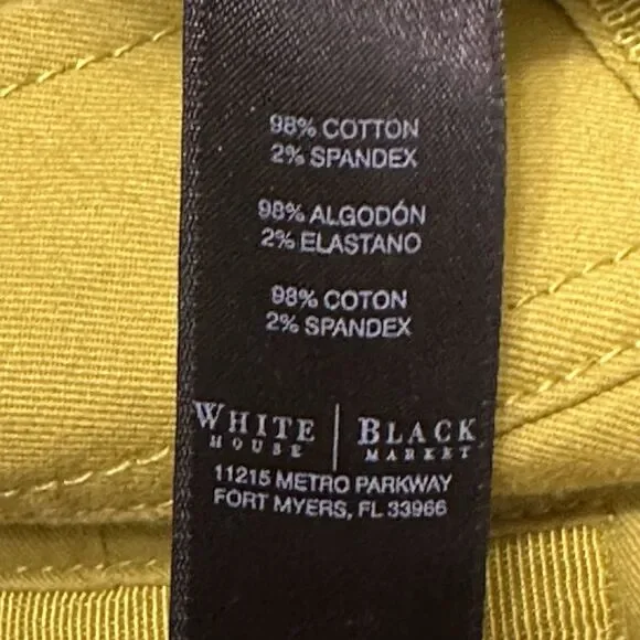 White House Black Market Shorts Womens Size 4 Ribbon Trim Cuff Tab Green Preppy - Picture 8 of 16